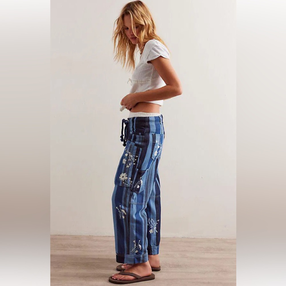 Free People Cove Crop Pull-On Pants Size Large - Picture 2 of 15